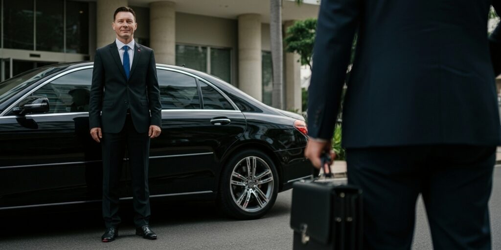 Um motorista de transporte executivo da Blindados BH sempre conduz um veículo de luxo em Belo Horizonte com profissionalismo e discrição.